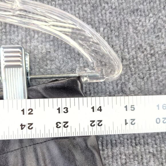 SBetro Womens Faux Leather Pants Black Medium Flat Front Slit Hem Side Zip - Picture 11 of 12